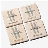 Farmhouse Initial Personalized Tumbled Stone Coasters - Set of 4 - 24999