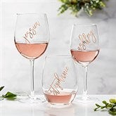 Personalized Vinyl Rose Wine Glasses - 25003