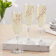 Personalized Vinyl Rose Champagne Glasses - 25005