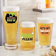 Personalized Halloween Beer Glasses - Lets Get Smashed - 25063