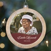 Memorial Photo Personalized Lightable Frosted Glass Ornament - 25069