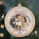 Our First Christmas Lightable Frosted Glass Photo Ornaments - 25071