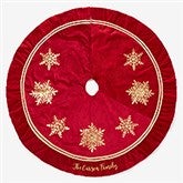 Glistening Snowflake Personalized Christmas Tree Skirt - 25087