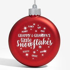 Little Snowflakes Personalized LED Light Up Red Glass Ornament - 25145