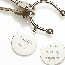 Engraved Silver Keyring - Life is a Journey - 2515