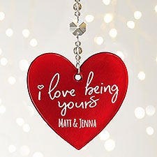I Love Being Yours Personalized Metallic Red Heart Ornament - 25152