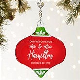 Our First Christmas Personalized Metallic Red Glass Ornament - 25154