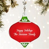 Personalized Metallic Red Glass Christmas Ornaments - 25155