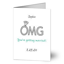 OMG Youre Getting Married! Personalized Wedding Greeting Card - 25174