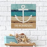 Anchor Beach Blues Personalized Wooden Shiplap Signs - 25182