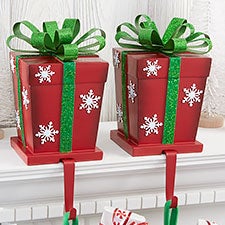 Christmas Present Gift Box Stocking Holder - 25214