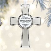 In Memory Personalized Metal Cross Memorial Ornament - 25236