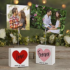 Sweethearts Personalized Photo Clip Holder Block - 25238