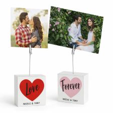 Sweethearts Personalized Photo Clip Holder Block - 25238