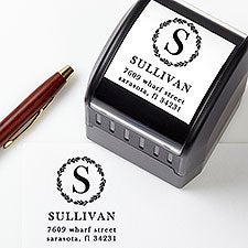 Floral Circle Personalized Self-Inking Address Stamp - 25257