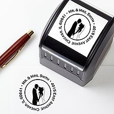 Bride & Groom Custom Return Address Wedding Stamp - 25266