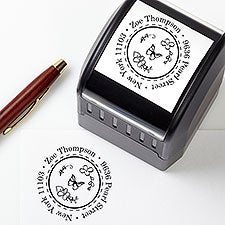 Flowers & Butterflies Personalized Self-Inking Address Stamp - 25267