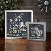 Eight Nights & Eight Lights Personalized Hanukkah LED Light Shadow Box - 25282