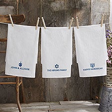 Hanukkah Icons Personalized Tea Towels - 25287