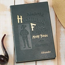 Adventures of Huckleberry Finn Personalized Leather Book - 25348D