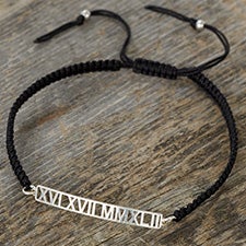 Roman Numerals Personalized Special Date Bracelet for Men - 25401D