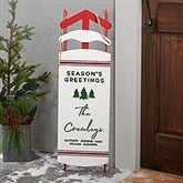 Christmas Plaid Personalized Wooden Sled Decor - 25402