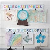 Kids Art Display Personalized Clip Wood Sign - 25405