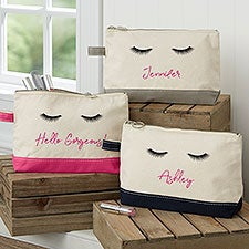 Eyelash Personalized Canvas Makeup Bags - 25414