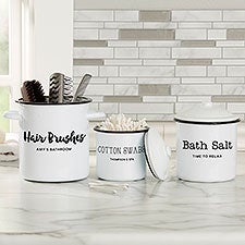 Bathroom Text Personalized Glass Storage Jar