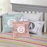 Girl's Name & Initial Personalized Throw Pillows - 25422