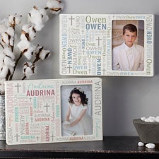Religious Repeating Name Personalized Whitewashed Frame - 25494