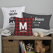 Personalized Buffalo Check Plaid Baby Throw Pillows - 25505