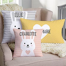 Bunny Icon Personalized Baby Throw Pillows - 25507