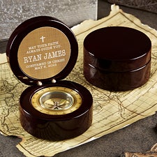 In Faith Religious Gift Custom Engraved Compass - 25509