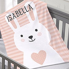 Bunny Icon Personalized Baby Blankets - 25511