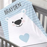 Bear Icon Personalized Baby Blankets - 25513