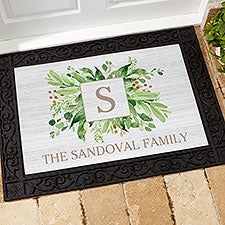 Spring Greenery Personalized Doormats - 25543