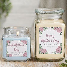 Floral Special Message Personalized Scented Glass Candle Jars - 25546