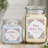 Floral Special Message Personalized Scented Glass Candle Jars - 25546