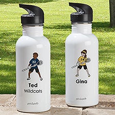 Personalized Lacrosse Player Water Bottle by philoSophies - 25555