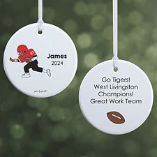 Personalized Football Player Christmas Ornaments by philoSophies - 25556
