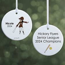Personalized Softball Player Christmas Ornaments by philoSophies - 25571
