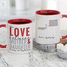 Personalized Mom Coffee Mugs - Love Knows No Distance - 25617