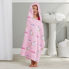 Unicorn Adventure Personalized Kids Hooded Bath Towel - 25632