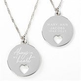 Always In My Heart Personalized Memorial Necklace - 25667