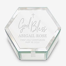 God Bless Personalized Mirrored Jewelry Box - 25670