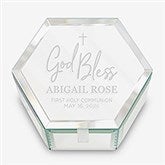 God Bless Personalized Mirrored Jewelry Box - 25670