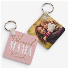 Blessed Mom Personalized Photo Keychain - 25678