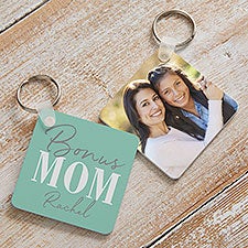 Bonus Mom Personalized Photo Keychain - 25680