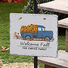 Classic Fall Vintage Truck Personalized Slate Plaque - 25684